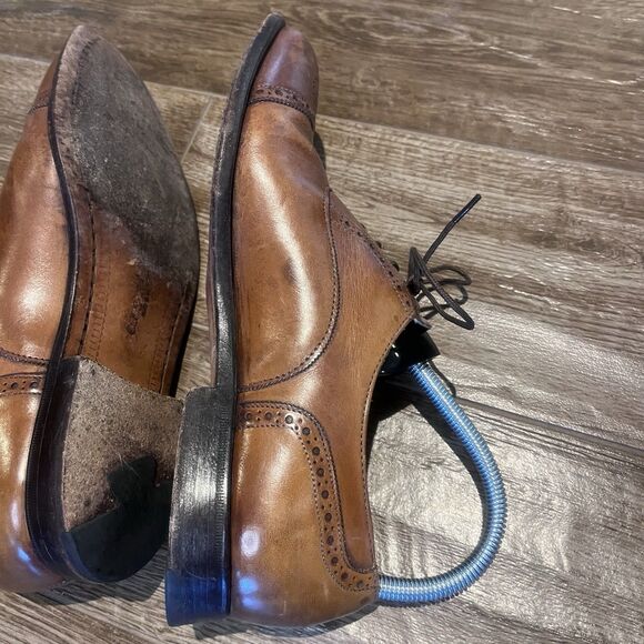 Cole Haan Oxford Shoes Men's 8.5 D Brown Cap Toe Leather USA Made Lace Up Dress - Picture 10 of 16